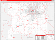 St. Joseph Wall Map Red Line Style